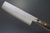 Kanetsune Sairyu Usubagata Knife 11.63" Overall Damascus Steel Blade/Brown Wood Handle SKU KC371