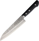 Kanetsune Kengata Utility Knife 12" Overall Tsuchime Finish SUS410 Stainless Blade with VG-1 stainless Core/Black Plywood Handle SKU KC945