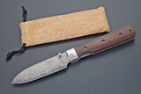 Kanetsune Gaku Style Liner Lock Knife Damascus Steel Blade/Rosewood Handle SKU KCGA001D