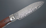 Kanetsune Gaku Style Liner Lock Knife Damascus Steel Blade/Rosewood Handle SKU KCGA001D