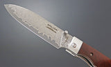 Kanetsune Gaku Style Liner Lock Knife Damascus Steel Blade/Rosewood Handle SKU KCGA001D