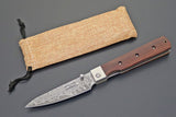 Kanetsune Petty Liner Lock Knife Damascus Steel Blade/Rosewood Handle SKU KCGA004D