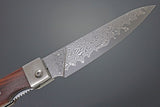 Kanetsune Petty Liner Lock Knife Damascus Steel Blade/Rosewood Handle SKU KCGA004D