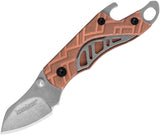 Kershaw Cinder Liner Lock Knife Stonewash 3Cr13 Stainless Blade/Copper Handle w/Bottle Opener SKU KS1025CUX