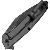 Kershaw Flyby Frame Lock Assist Open Knife Blackwash D2 Tool Steel Blade/Gray PVD Stainless-Steel Handle SKU 1404/KS1404