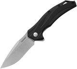 Kershaw Lateral Liner Lock Assist Open Knife Stonewash 8Cr13MoV Stainless-Steel Blade/Black Glass Filled Nylon Handle SKU 1645/KS1645