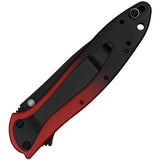 Kershaw Leek Liner Lock Assist Open Knife Black Oxide CPM MagnaCut Stainless Blade/Red & Black Gradient Alum. Handle SKU KS1660GRDBLK