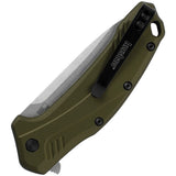 Kershaw Link Liner Lock Assist Open Knife Stonewash CPM-20CV Stainless Blade/Olive Alum. Handle SKU KS1776OLSW