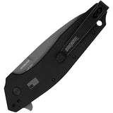 Kershaw Liner Lock Knife Dividend Composite Blade (Bohler N690 on the blade upper, D2 on the cutting edge)/Black Anodized Alum. Handle SKU KS1812BLKCB