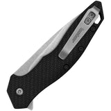 Kershaw Shoreline Liner Lock Assist Open Knife Stonewash 8Cr13MoV Stainless Blade/Black Glass Filled Nylon Handle SKU 1845/KS1845