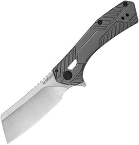 Kershaw Static Cleaver Folding Knife 8Cr13MoV Stainless Blade/Gray PVD Coated Stainless Handle SKU 3445/KS3445