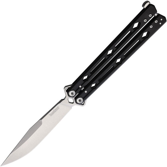 Kershaw Lucha Balisong Butterfly Knife Sandvik 14C28N Stainless Steel/ Black Bead Blasted Handle SKU KS5150BLK