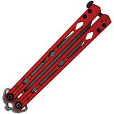 Kershaw Lucha Balisong Butterfly Knife Blackwash 14C28N Sandvik Stainless Blade/Red Stainless Handle SKU KS5150RDBW