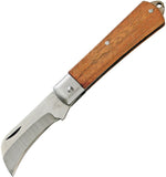 Kanetsune Slip Joint Craft Knife Hawkbill Clad blade with SK-4 high Carbon Steel Core/Brown Wood Handle SKU KT406