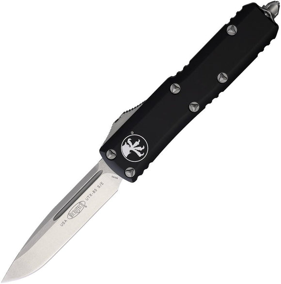 Microtech UTX-85 S/E OTF Knife Bohler Stonewash M390 SS Blade/Black Alum. Handle SKU 231-10