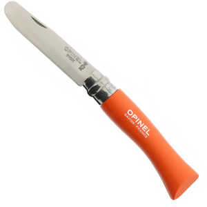 My First Opinel No.7 Folding Knife Rounded Tip SS Blade/Orange Handle SKU 002214