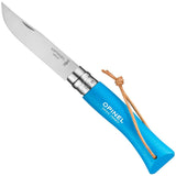 Opinel No. 7 Colorama Sky-Blue Stainless Steel Pocket Knife w/Lanyard SKU 002206