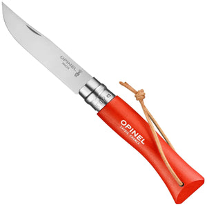 Opinel No. 7 Colorama Orange Stainless Steel Pocket Knife w/Lanyard SKU 002208