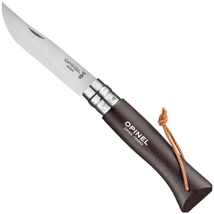 Opinel No. 8 Colorama Dark Brown Folding Knife w/Lanyard SKU 002211