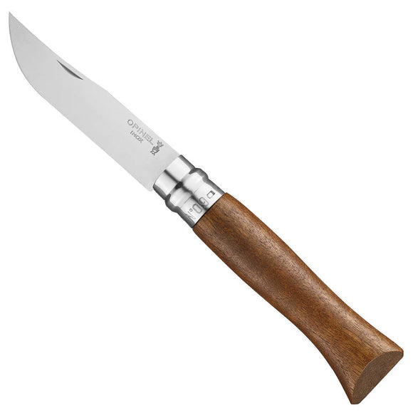 Opinel No.9 Stainless Steel Folding Knife Walnut Handle SKU 002425