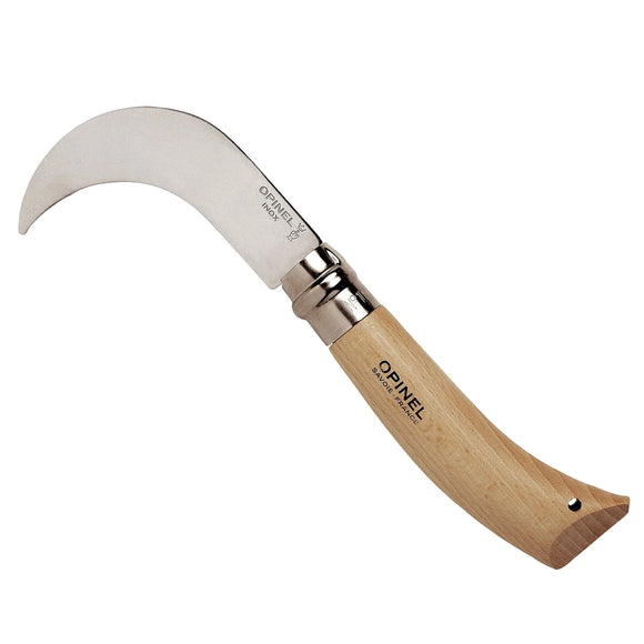 Opinel No. 10 Billhook Folding Knife Stainless Steel Blade/Beechwood Handle SKU 113110