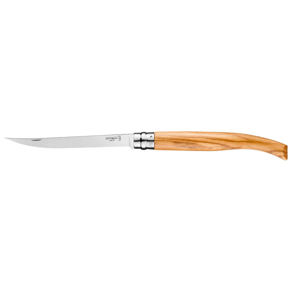 Opinel No.15 Effile Stainless Steel Folding Knife Olivewood Handle SKU 002608