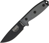 ESEE Knives Model 3 Fixed Blade w/Sheath Black Powder Coated 1095HC Steel Blade/Micarta Handle SKU RC3PMB