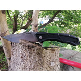 Ruike D198 Liner Lock Knife Satin Finish 8Cr13MoV SS Blade/Black Nylon Handle SKU RKED198PB