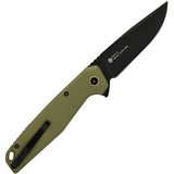 Ruike P873 Button Lock Knife Black Stonewash 14C28N Sandvik steel Blade/OD Green G10 Handle SKU RKEP873G