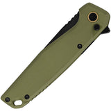 Ruike P873 Button Lock Knife Black Stonewash 14C28N Sandvik steel Blade/OD Green G10 Handle SKU RKEP873G