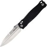 Real Steel Muninn Slide Lock Knife Satin Finish VG-10 Stainless Blade/Black G10 Handle SKU RS7751BS