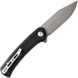 SENCUT Snap Linerlock Knife Stonewash 9Cr18MoV Stainless Steel Blade/Black G10 Handle SKU SA05BV1