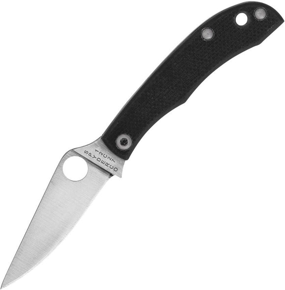 Spyderco Honeybee Slip Joint Knife Satin Finish 12C27 Sandvik Steel Blade/Black G10 Handle SKU SC137GBKP