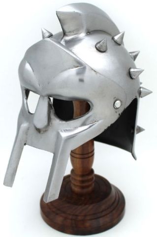 Mini Medieval Warrior Roman Gladiator Helmet w/Stand 18 Gauge Steel 6.5