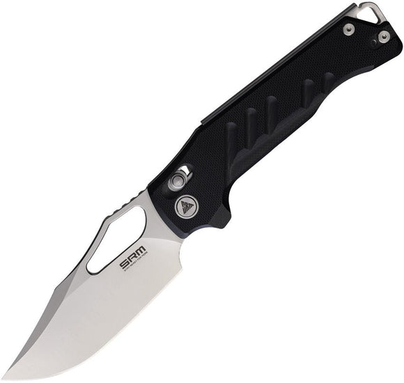 SRM 283X Ambi Lock Knife Brushed Finish D2 Tool Steel Blade/Black G10 Handle SKU SRM238XGB