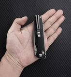 SMR Knives 258L Ambi Lock, Ambi Clip Knife Brushed D2 Tool Steel Blade/Black G10 Handle SKU SMR258LGB/258L-GB