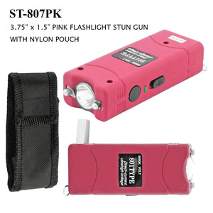 Pink Stun Gun 5000K Volt with Flashlight & Built in Charger SKU ST807PK