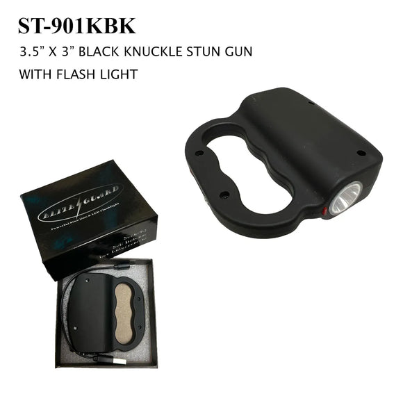 Elite Guard Knuckle Style Stun Gun with Flashlight SKU ST-901KBK