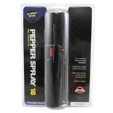 Streetwise 18 Stream Pepper Spray w/UV Marking Dye Black 1/2 oz Hard-Case SKU SW3HBK18