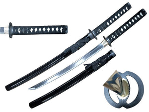 Ryujin 30.25" Hand Forged Samurai Wakizashi 1045 Carbon Steel Blade/Black Scabbard SKU T64676-3