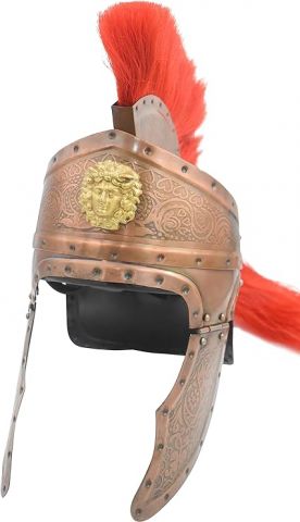 Medieval Warrior Roman Queen's Guard Helmet w/Stand 20 Gauge Cold Rolled Steel SKU TC-125