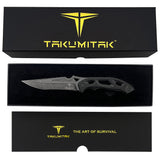 Takumitak Unhinged Fixed Blade Knife D2 Stonewash SS Blade/Black G10 Handle SKU TKF209SW