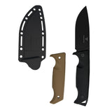 Takumitak Easy Fixed Blade Knife w/Sheath & 2 Handles Black 3Cr13 SS Blade/Black & Green Nylon Handles SKU TKF304