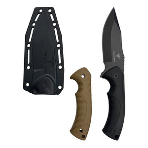 Takumitak Fit Fixed Blade Knife Black 3Cr13 SS Blade/Black & Green Nylon Handles SKU TKF306