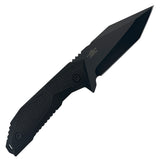 Takumitak Terminal Fixed Blade Knife w/Sheath & 2 Handles Black 3Cr13 SS Blade/Black & Green Nylon Handles SKU TKF320