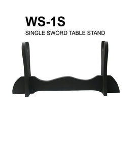 Single Sword Stand for Display on Tabletop, Mantel Black Wood SKU WS-1S