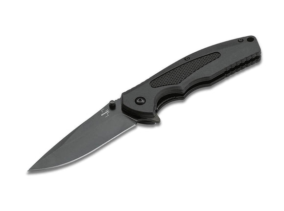 Boker Plus Gemini NGA Assist Open Folding Knife D2 Black Blade/Black FRS Handle SKU 01BO507