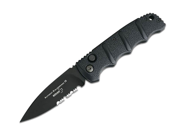 Boker Plus Automatic Kalashnikov Knife Back Serr. D2 SS Blade/Black Alum. Handle SKU 01KALS100