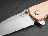 Boker Plus Kihon Spring Assist Open Knife Satin Finish D2 Tool Steel Blade/Burnished Copper Handle SKU 01BO165