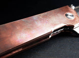 Boker Plus Kihon Spring Assist Open Knife Satin Finish D2 Tool Steel Blade/Burnished Copper Handle SKU 01BO165